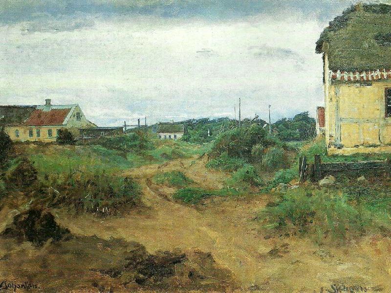 Viggo Johansen gamle huse i skagen vesterby china oil painting image